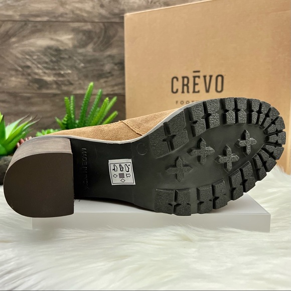 NIB Crevo Alicia Suede Lug Sole Chelsea Boot Bootie Tan 9M - Picture 9 of 13